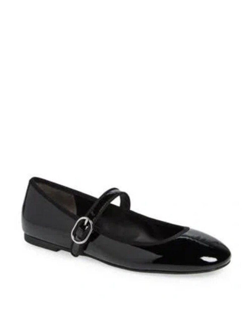 New Stuart Weitzman Alice Mary Jane Flat In Black Patent Leather Sz 7.5